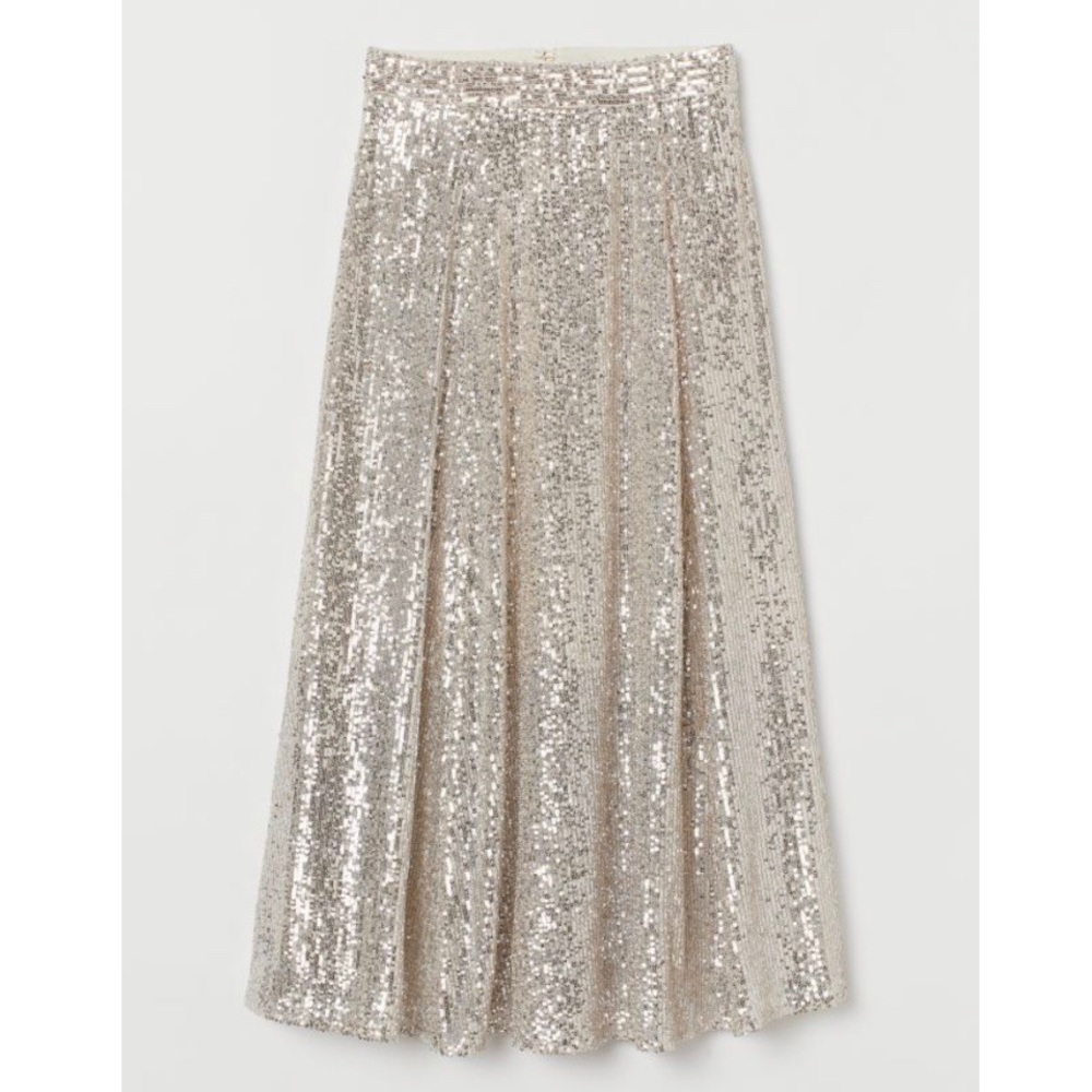 H&M Sequin Calf Length Skirt